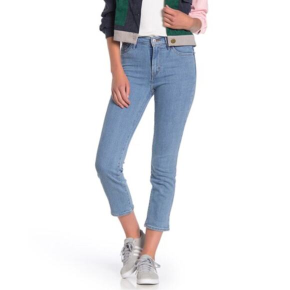New LEVIS 724 Women's High Rise Crop Sapphire Sky Denim Jeans